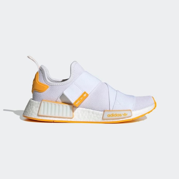 ADIDAS NMD_R1 STRAP SHOES-Women’s Size 7.5-cloud white/collegiate gold BNIB - Picture 2 of 16